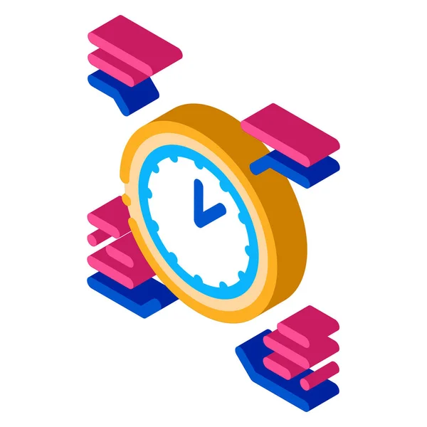 Clock time healthy life isometric icon vector illustration — Stock Vector