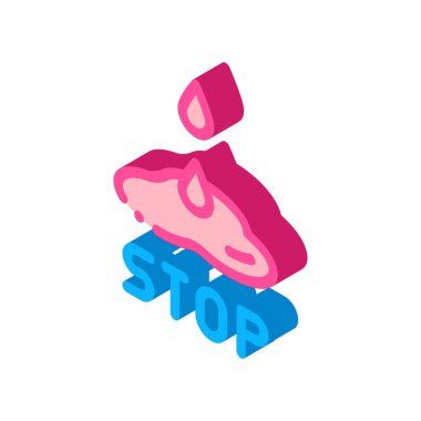 Kan izometrik ikon vektör illüstrasyonunu düşürmeyi bırak