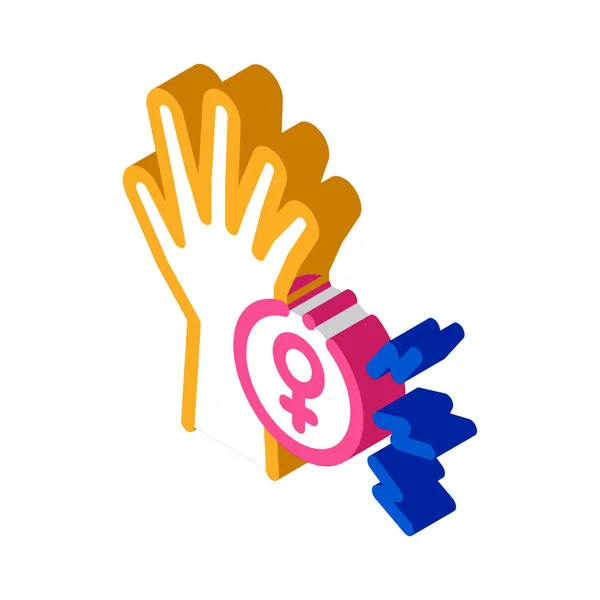 Kvinnlig hand isometrisk ikon vektor illustration — Stock vektor
