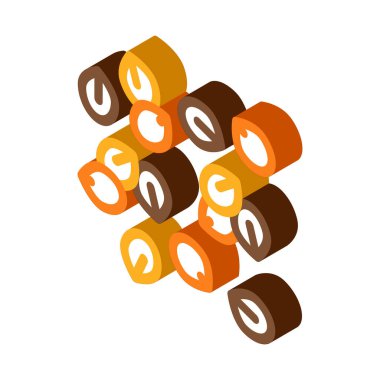 fındık tohumları izometrik ikon vektör çizimi