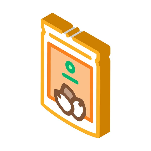 Nut package isometric icon vector illustration — Stock Vector