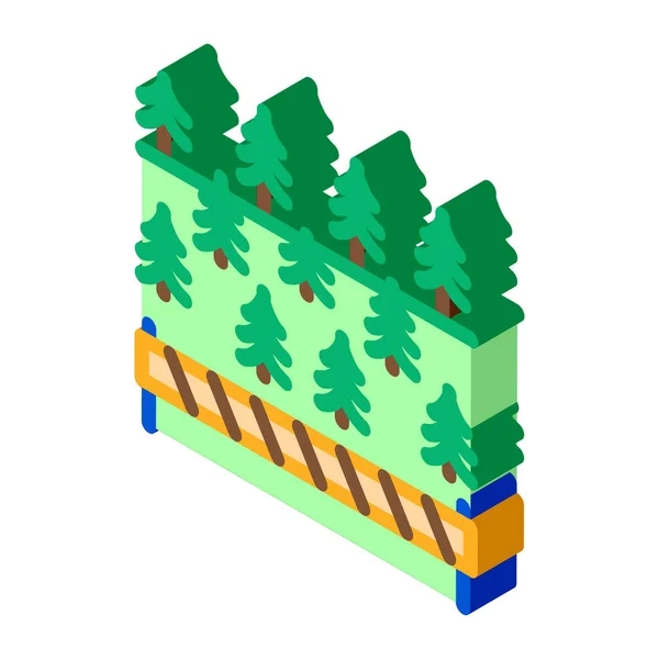 Överlappande skog isometrisk ikon vektor illustration — Stock vektor