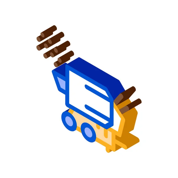 Holz Brecher Maschine isometrisches Symbol Vektor Illustration — Stockvektor