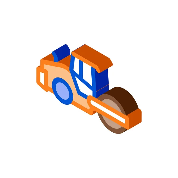 Road repair pavering tractor isometric icon vector illustration — Stock Vector