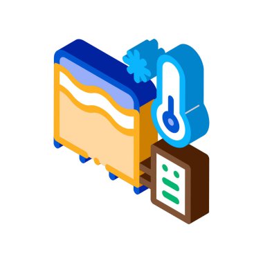 meyve suyu soğutma izometrik ikon vektör çizimi