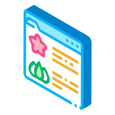 Çiçekçi web sitesi izometrik ikon vektör çizimi