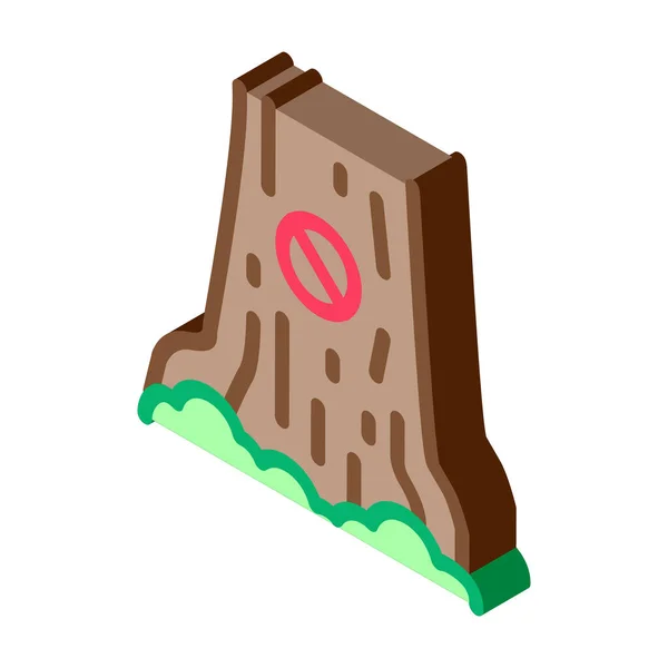 禁止されている伐採木の等角アイコンベクトルイラスト — ストックベクタ