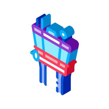 Havaalanı navigasyon merkezi izometrik ikon vektör çizimi