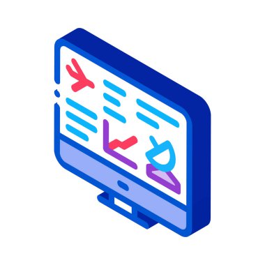 internet hava navigasyonu izometrik ikon vektör çizimi
