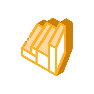 Tahta tahtalar farklı boyutlarda izometrik ikon vektör resimlemesi