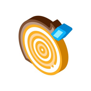 Ahşap gövde kabuğu kaldırma izometrik ikon vektör çizimi