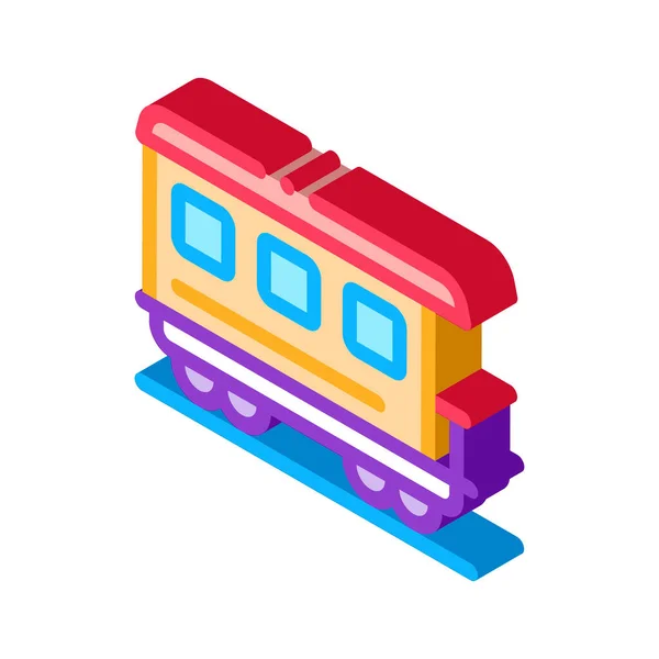 Passenger railway carriage isometric icon vector illustration — Stock Vector