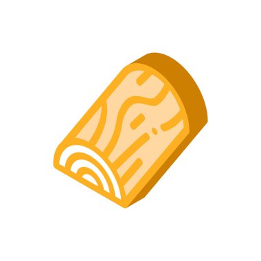 Yarı ahşap gövde izometrik ikon vektör çizimi