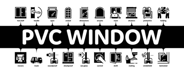 Vecteur minimal de bannière infographique de cadres de fenêtre de PVC — Image vectorielle