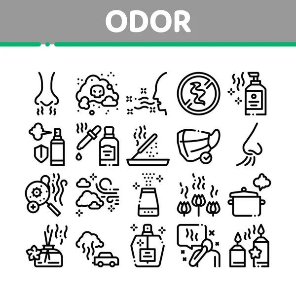 Zapach Aroma i zapach kolekcji ikony zestaw wektor — Wektor stockowy