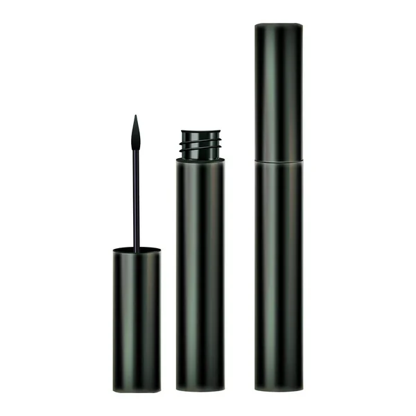 Eyeliner Brush and Container Cosmetics Set Vector — Stock vektor