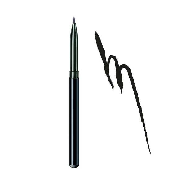 Eyeliner Pencil And Stroke Makeup Tool Set Vector — Stockvektor