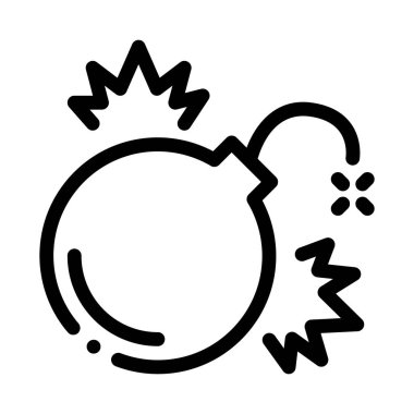 Havai fişek bombası ikon vektörü. Havai fişek bombası işareti. izole edilmiş sınır sembolü çizimi