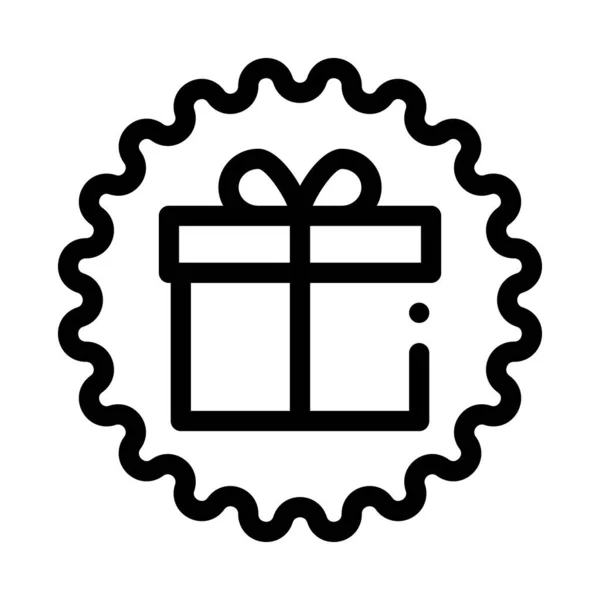 Webshop Geschenk Icon Vektor Webshop Geschenkschild Isolierte Kontursymboldarstellung — Stockvektor