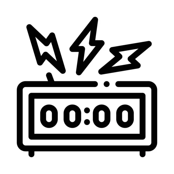 Horloge Alarm Pictogram Vector Wekkeralarm Geïsoleerde Contoursymbool Illustratie — Stockvector