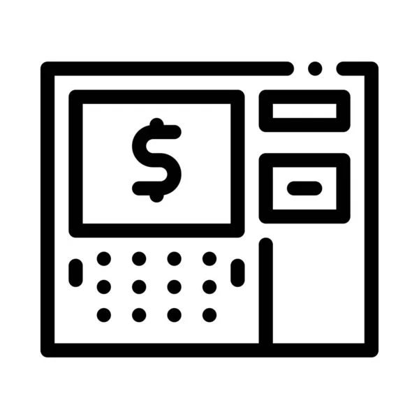 Bankomat Wyświetlacz Wektor Ikony Bankomat Wyświetlacz Znak Odizolowany Symbol Konturu — Wektor stockowy