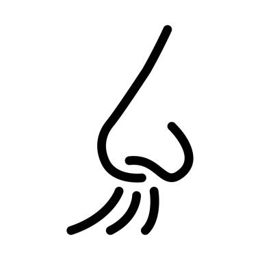 Burun nefes ikon vektörü. Burun soluma işareti. izole edilmiş sınır sembolü çizimi