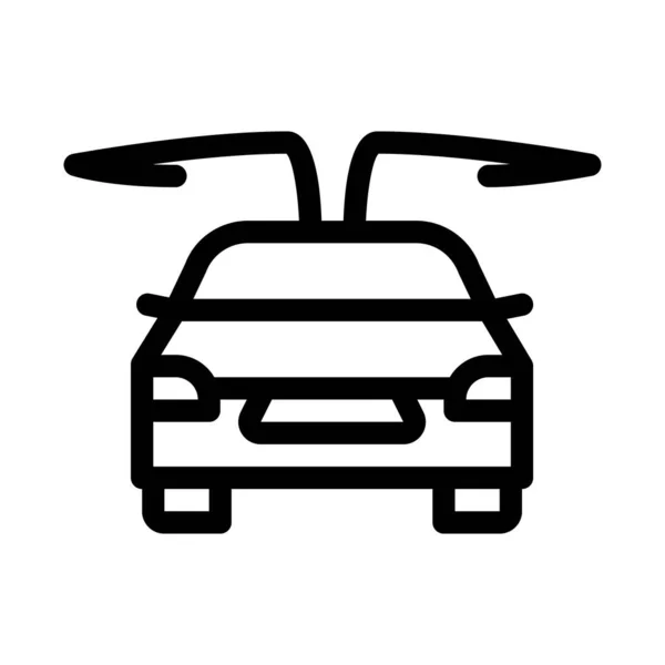 Electro car opened doors icon vector outline illustration — Stock Vector