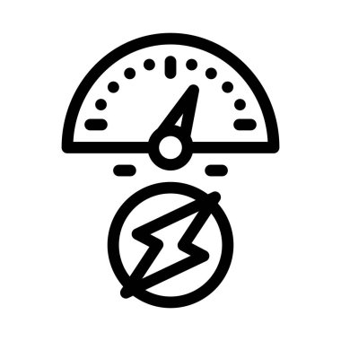 Elektro araba şarj algılayıcı simgesi vektör çizelgesi çizimi