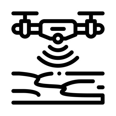 İHA yükseklik algılayıcı simgesi vektör çizimi çizimi