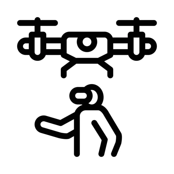 Drone vr glasses remote controle icon vector outline illustration — Stock Vector