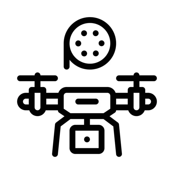 Drone grabar película icono vector esquema ilustración — Vector de stock