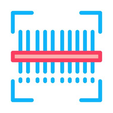 Web mağazası taraması barkod simgesi vektör taslağı çizimi