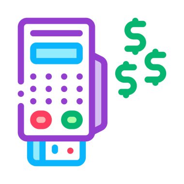 pos terminal ödeme ikonu vektör özeti çizimi