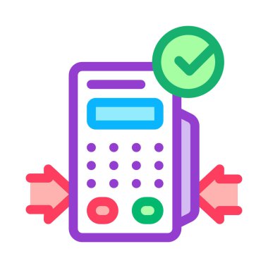 pos terminal aygıtı simgesi vektör çizimi çizimi