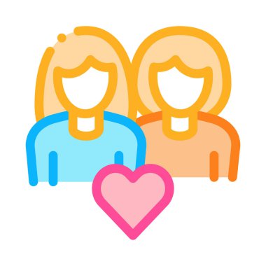 Kadın homoseksüeller lezbiyen ikon vektör anahatlarını severler