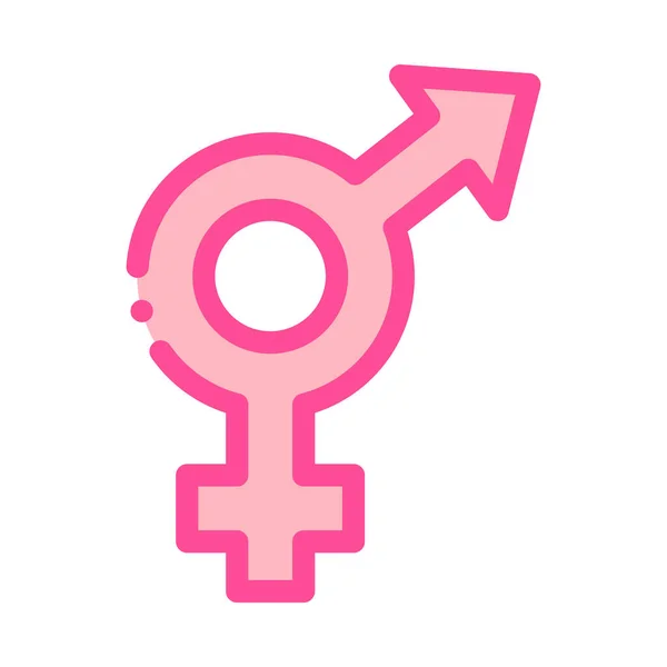 Bisexual sign icon vector outline illustration — Stock Vector