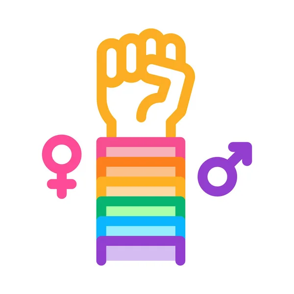 Lgbt human hand gesture icon vector outline illustration — Stock Vector
