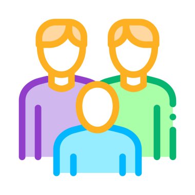 Erkekler homoseksüel aile ve çocuk ikonu vektör özeti çizimi