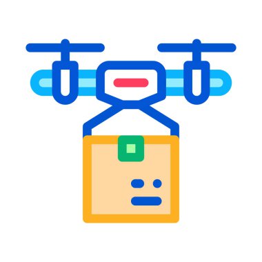 İHA kutusu ikon vektör ana hatlarını iletiyor