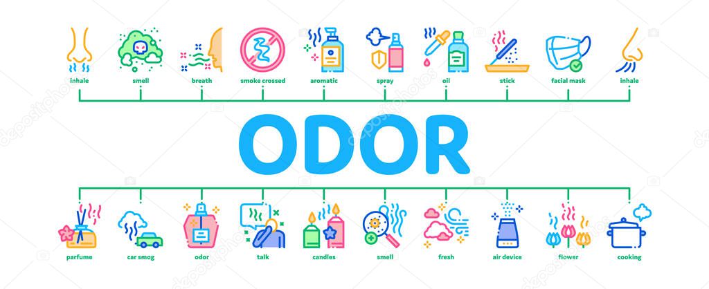 Odor Aroma And Smell Minimal Infographic Banner Vector
