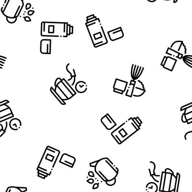 Çay Seremonisi Geleneği Kusursuz Desensiz Vektör İnce Çizgisi. Çizimler