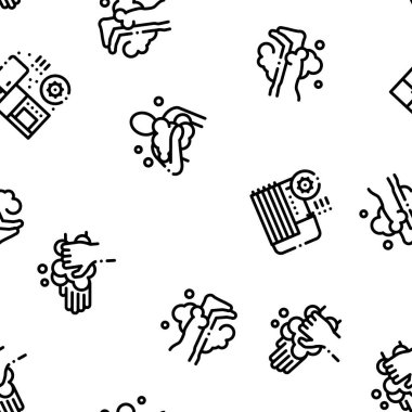 Hijyen ve Sağlık Hizmetleri Kusursuz Düzen Vektörü İnce Çizgisi. Çizimler