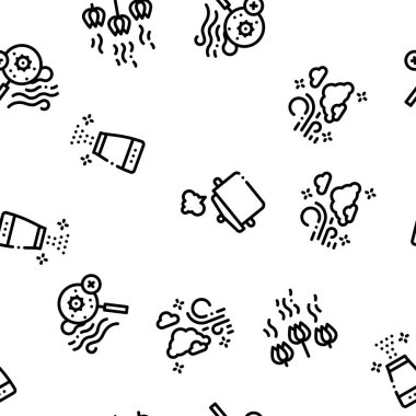 Odor Aroma ve Kokusuz Desensiz Düzen Vektörü İnce Çizgisi. Çizimler