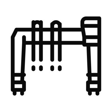 Sektör vinç ikonu vektörü. Sektör turna işareti. izole edilmiş sınır sembolü çizimi