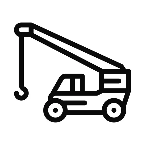 Machinery Crane Icon Vector Machinery Crane Sign Isolated Contour Symbol — Stock Vector