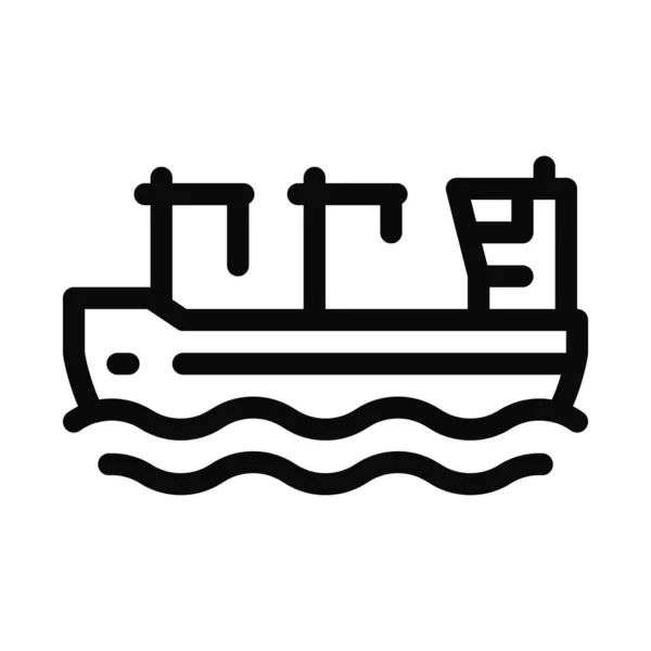 クレーン ボート アイコン ベクトル クレーン ボートサイン 孤立した輪郭記号図 — ストックベクタ