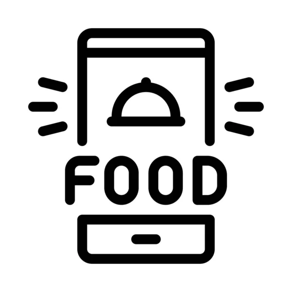 Essensausgabe Telefon Alarm Symbol Vektor Lebensmittel Lieferung Telefonisch Alarmzeichen Isolierte — Stockvektor