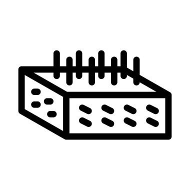 Ev temeli ikon vektörü. Ev vakfı teçhizatı imzası. izole edilmiş sınır sembolü çizimi