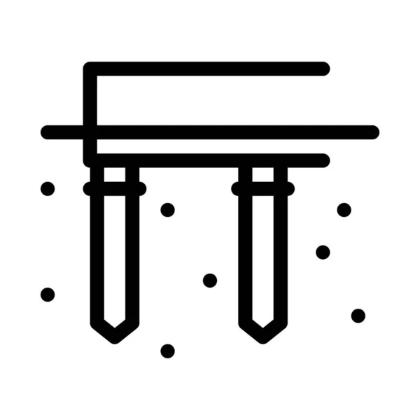 Vektor Základů Sloupců Nadační Cedule Izolovaný Symbol Obrysu Ilustrace — Stockový vektor