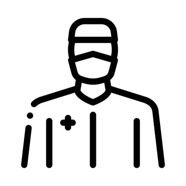 Doktor meslek ikonu vektörü. Doktor meslek tabelası. izole edilmiş sınır sembolü çizimi